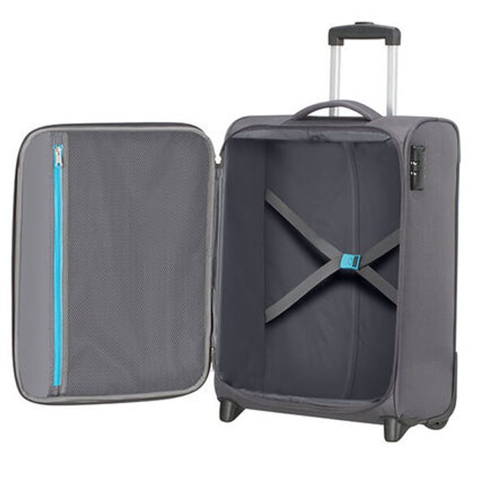 Hlavní úložný prostor je vybaven fixačními popruhy ve spodní části a zipovou kapsou ve víku. AMERICAN TOURISTER, HLAVNÍ ÚLOŽNÝ PROSTOR JE VYBAVEN FIXAČNÍMI POPRUHY VE SPODNÍ ČÁSTI A ZIPOVOU KAPSOU VE VÍKU. - PŘÍRUČNÍ ZAVAZADLA - CESTOVNÍ KUFRY A TAŠKY