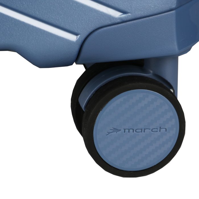 Příruční zavazadlo March má 4 dvoukolečka otočná o 360°, která zajistí větší stabilitu a snazší manévrování s kufrem. MARCH, PŘÍRUČNÍ ZAVAZADLO MARCH MÁ 4 DVOUKOLEČKA OTOČNÁ O 360°, KTERÁ ZAJISTÍ VĚTŠÍ STABILITU A SNAZŠÍ MANÉVROVÁNÍ S KUFREM. - PŘÍRUČNÍ ZAVAZADLA - CESTOVNÍ KUFRY A TAŠKY