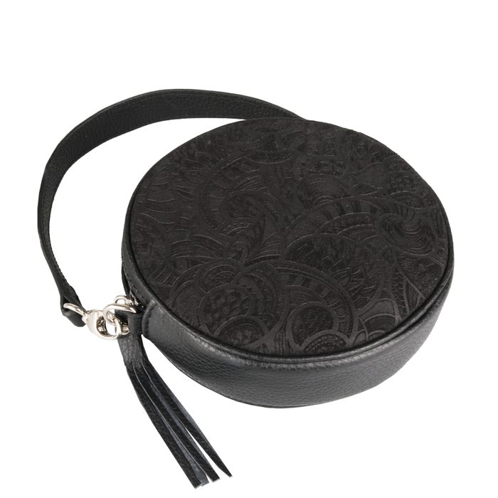 Zips kabelky je štýlovo zdobený koženými strapcami. ELEGA, ZIPS KABELKY JE ŠTÝLOVO ZDOBENÝ KOŽENÝMI STRAPCAMI. - CROSSBODY KABELKY - KABELKY