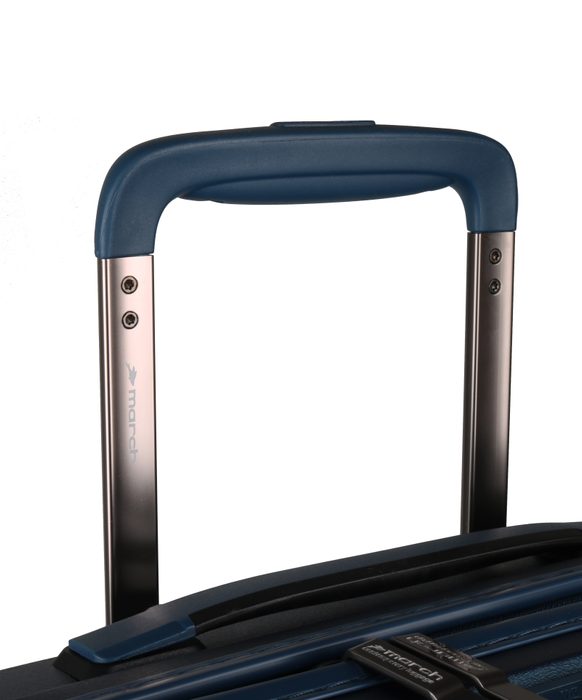 Mâner extensibil dublu, din aluminiu, care se adaptează la înălțimea utilizatorului. MARCH, MÂNER EXTENSIBIL DUBLU, DIN ALUMINIU, CARE SE ADAPTEAZĂ LA ÎNĂLȚIMEA UTILIZATORULUI. - TROLERE RIGIDE - TROLERE ȘI GENȚI DE VOIAJ