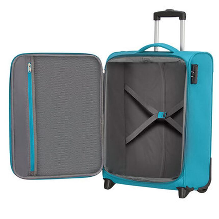 Hlavní úložný prostor je vybaven fixačními popruhy ve spodní části a zipovou kapsou ve víku. AMERICAN TOURISTER, HLAVNÍ ÚLOŽNÝ PROSTOR JE VYBAVEN FIXAČNÍMI POPRUHY VE SPODNÍ ČÁSTI A ZIPOVOU KAPSOU VE VÍKU. - PŘÍRUČNÍ ZAVAZADLA - CESTOVNÍ KUFRY A TAŠKY