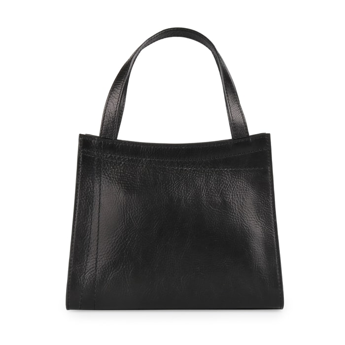 Kožená čierna dámska kabelka do ruky Elega - 67527 ELEGA, KOŽENÁ ČIERNA DÁMSKA KABELKA DO RUKY ELEGA - 67527 - KABELKY CEZ RAMENO - KABELKY