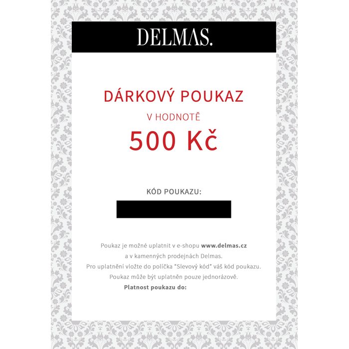 DELMAS DÁRKOVÝ POUKAZ 500 KČ - DÁRKOVÉ ŠEKY - DOPLŇKY