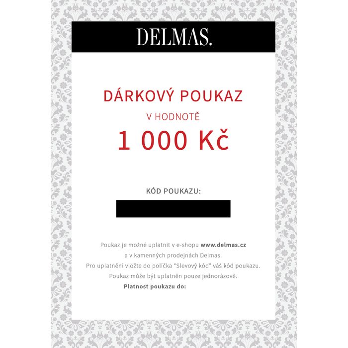 DELMAS DÁRKOVÝ POUKAZ 1 000 KČ - DÁRKOVÉ ŠEKY - DOPLŇKY