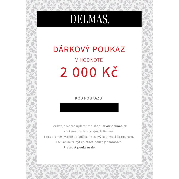DELMAS DÁRKOVÝ POUKAZ 2 000 KČ - DÁRKOVÉ ŠEKY - DOPLŇKY