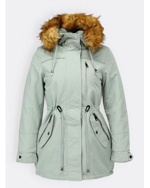 Dámska zimná bunda s kapucňou svetlozelená
