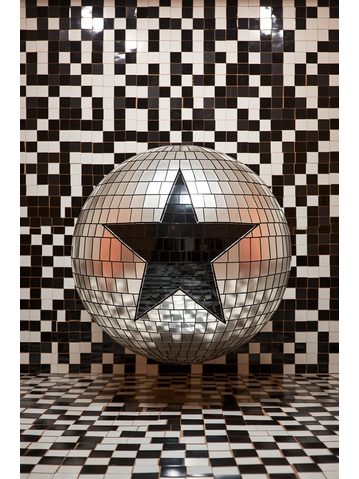 Obraz na stenu disco guľa s hviezdou
