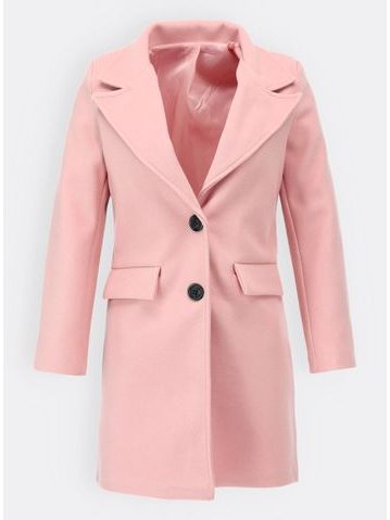 Dámský kabát světle růžový