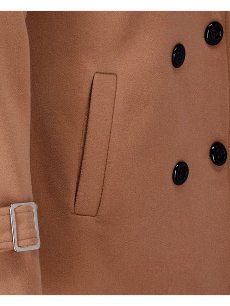Krátký dámský kabát světle hnědý