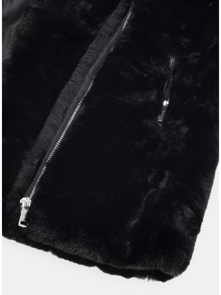 Dámska kožušinová bunda čierna