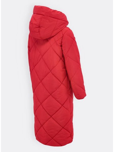 Dámska dlhá zimná bunda červená