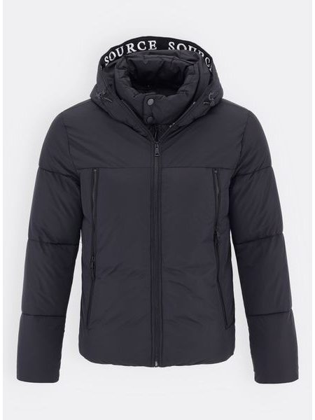 Pánská zimní bunda s kapucí černá