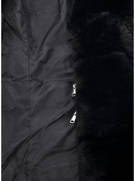 Dámska prešívaná bunda s opaskom čierna