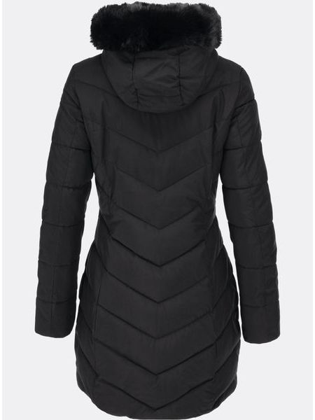 Dámská prošívaná zimní bunda s kapucí černá