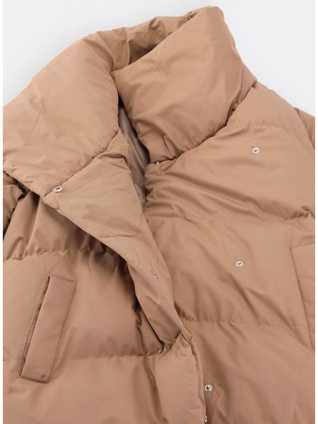 Dámská zimní bunda s páskem camel