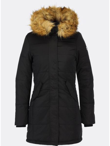 Dámská zimní bunda s kožešinovou podšívkou černá