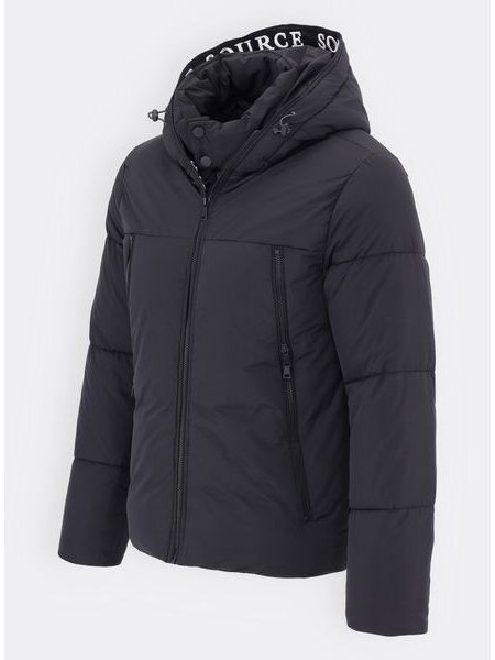 Pánská zimní bunda s kapucí černá