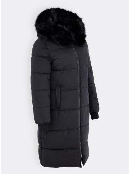 Dámska dlhá zimná bunda čierna