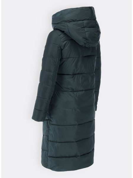 Dámska zimná bunda so zamatovou podšívkou tmavozelená