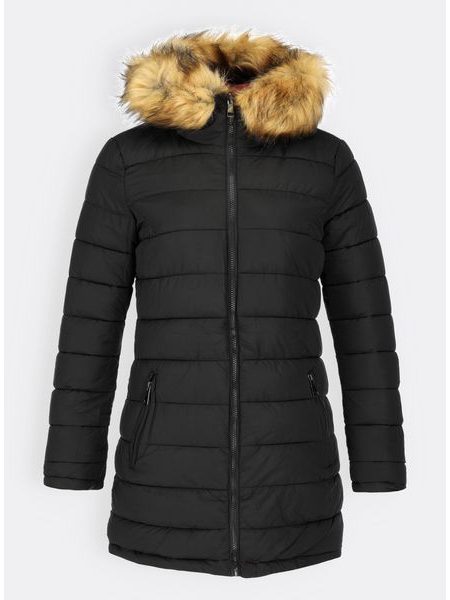 Dámska obojstranná zimná bunda škoricovo-čierna