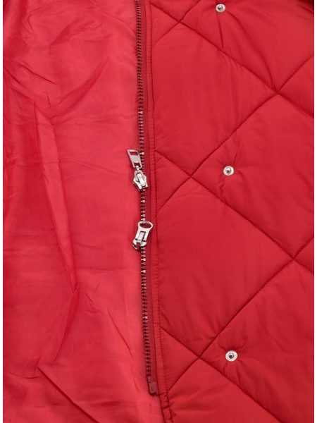 Dámská dlouhá zimní bunda červená