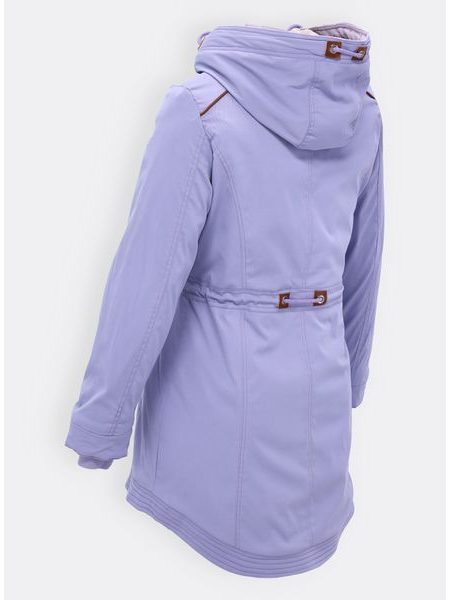 Dámska zimná bunda s kožušinovou podšívkou svetlofialová