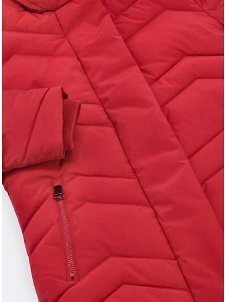 Dámská prošívaná bunda s kapucí červená