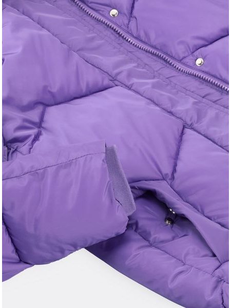 Dámská krátká prošívaná bunda fialová