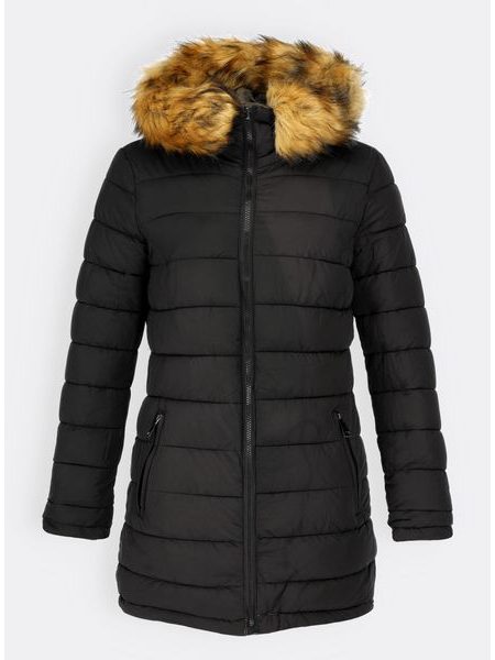 Dámská oboustranná zimní bunda khaki-černá