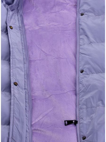 Dámská dlouhá prošívaná vesta s kapucí světle fialová