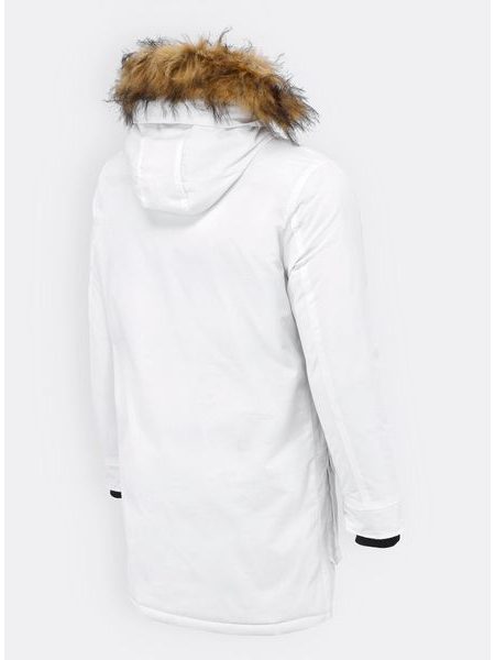 Pánská dlouhá zimní bunda bílá