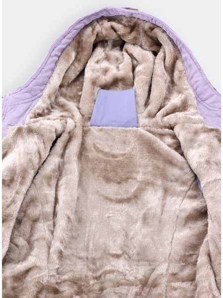 Dámska zimná bunda s kožušinovou podšívkou svetlofialová