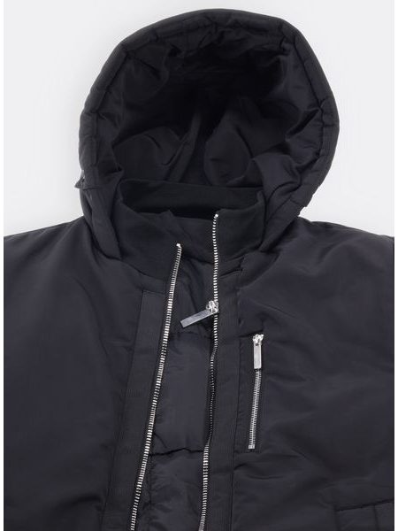 Pánská prodloužená zimní bunda černá