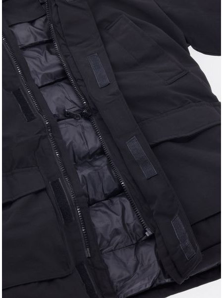 Pánská zimní bunda s kožešinou černá