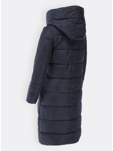 Dámska zimná bunda so zamatovou podšívkou tmavomodrá