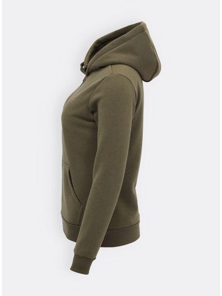 Dámská mikina na zip s kapucí khaki