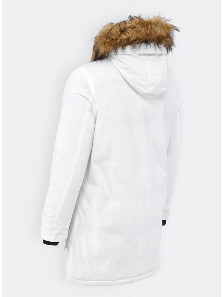 Pánská dlouhá zimní bunda bílá
