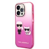 Obal / kryt na Apple iPhone 14 Pro růžový - Choupette Karl Lagerfeld
