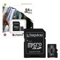 Karta Micro SD 64 GB s adaptérom triedy 10 - Kingston