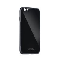 Obal / kryt na Apple iPhone 6 PLUS čierne - sklenená zadná strana