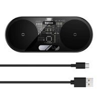 Bezdrátová nabíječka 2v1 20W (s USB-C Kabelem 1m) černá - Baseus WXSX010101 LED Display
