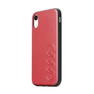 Obal / kryt na Apple iPhone XS Max červený - Original AUDI Leather