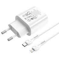 Nabíječka USB - C  + kabel Lightning 8-pin 25W bílá