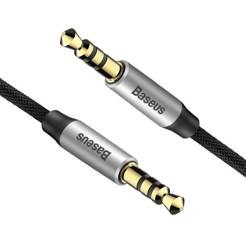 Audio kabel BASEUS Yiven 3.5 jack Audio M30 1.5M stříbrná / černá