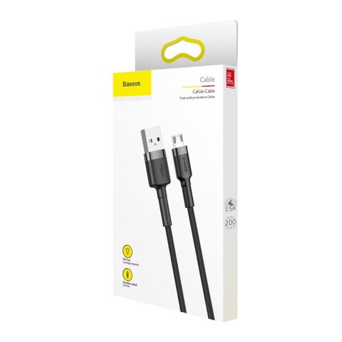 Nabíjecí a datový kabel USB / Micro USB 1 m šedo-černý - BASEUS Cafule