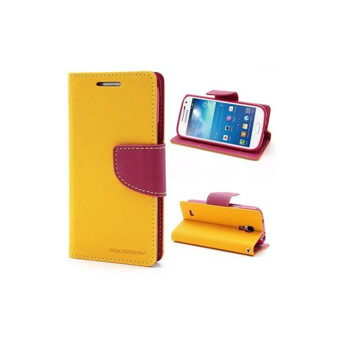 Pouzdro / obal na Samsung Galaxy S4 (GT-I9500) žluto růžové - knížkové Fancy Book