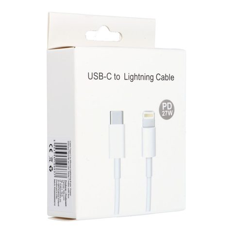 Kabel USB Typ-C - Lightning 8-pin 1M PD20W 3A - bílý + krabička