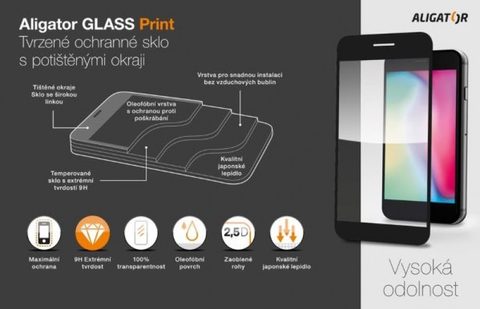 Tvrzené / ochranné sklo na Realme C11, Aligator glass print, černé