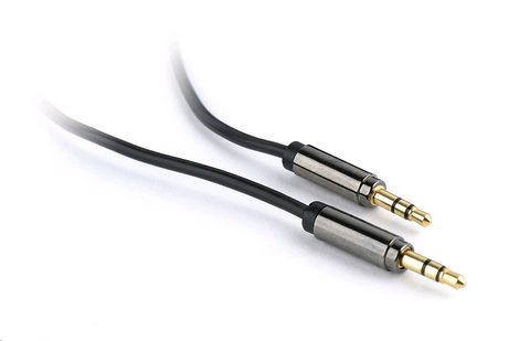 AUX audio kabel 3,5mm jack 1,m pozlacený - Cableexpert - černý