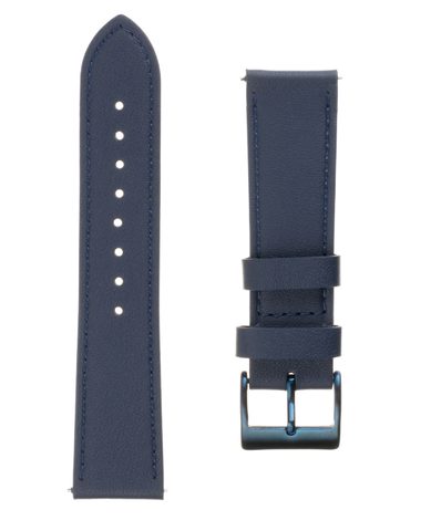 Kožený řemínek FIXED Leather Strap s Quick Release 22mm pro smartwatch, modrý
